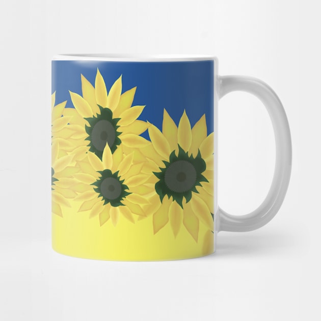 Flag of Ukraine with sunflowers by KateQR